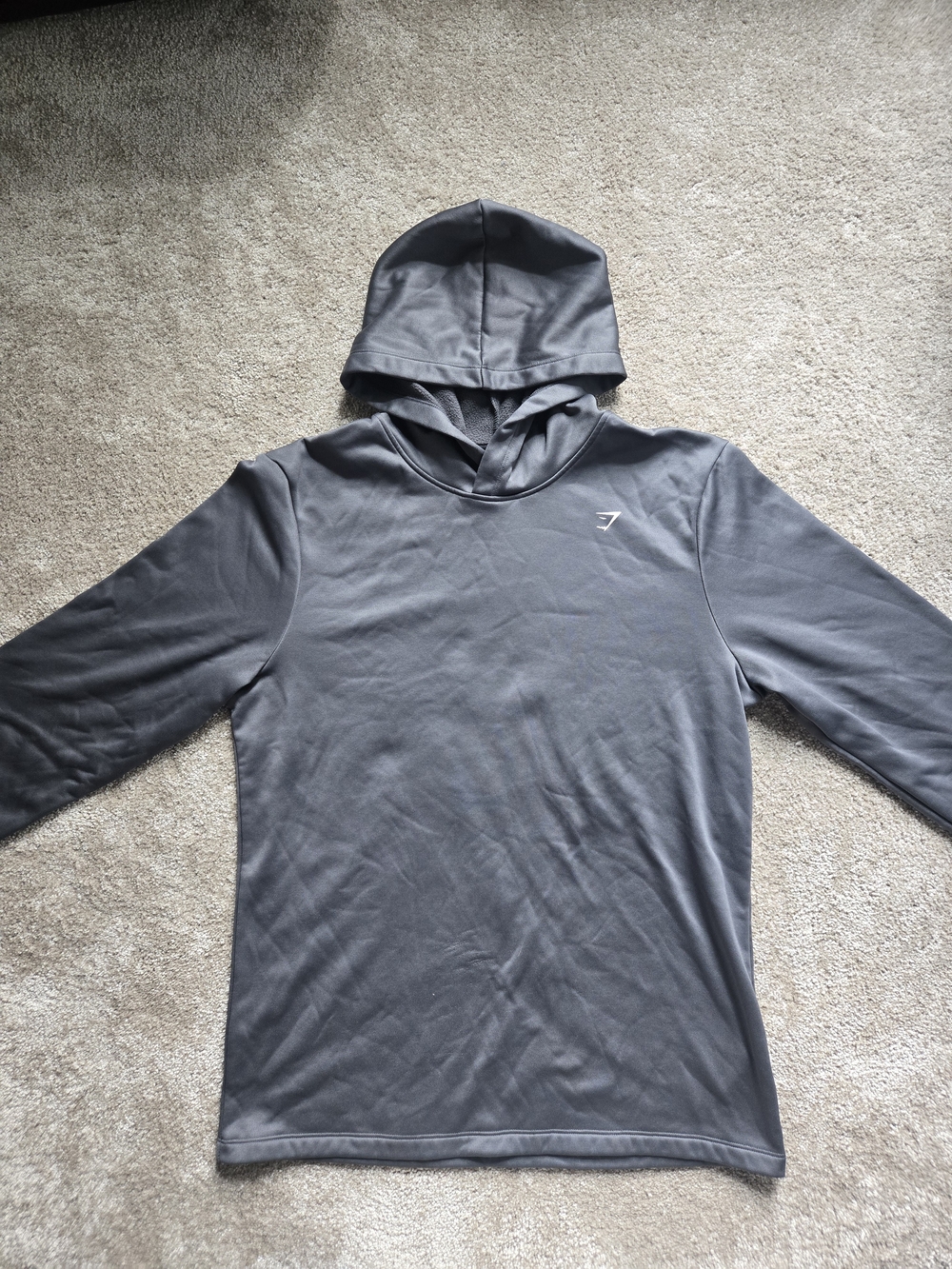 Gymshark Men's Charcoal Gray Lightweight Hooded Training Top